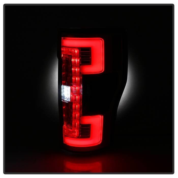 Ford F250 Superduty 17-18 Blind Spot Monitoring Model LED Tail Lights - Red Clear