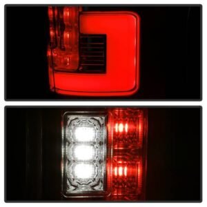 Ford F250 Superduty 17-18 Blind Spot Monitoring Model LED Tail Lights - Red Clear - Image 7