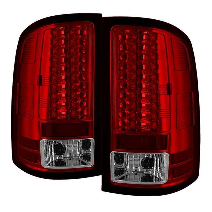 GMC Sierra 1500 07-13  2500HD/3500HD 07-14 LED Tail Lights - Red Clear