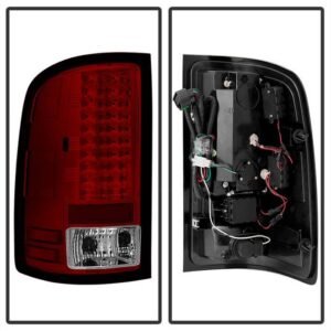 GMC Sierra 1500 07-13  2500HD/3500HD 07-14 LED Tail Lights - Red Clear - Image 3