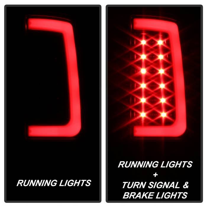 GMC Sierra 1500 07-13 2500HD/3500HD 07-14 Light Bar LED Tail Lights - Black
