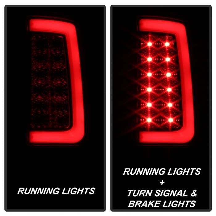 GMC Sierra 1500 07-13 2500HD/3500HD 07-14 Light Bar LED Tail Lights - Black Smoke