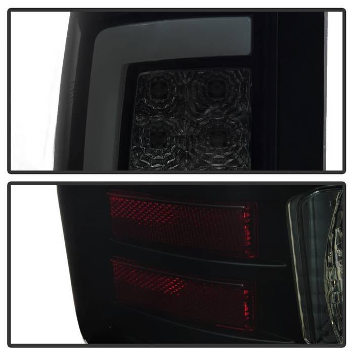 GMC Sierra 1500 07-13 2500HD/3500HD 07-14 Light Bar LED Tail Lights - Black Smoke
