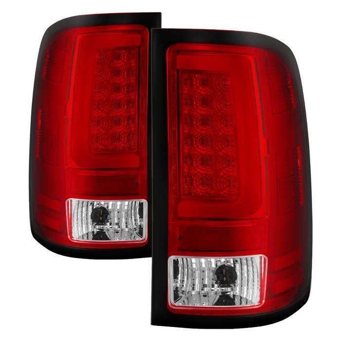 GMC Sierra 1500 07-13 2500HD/3500HD 07-14 Light Bar LED Tail Lights - Red Clear