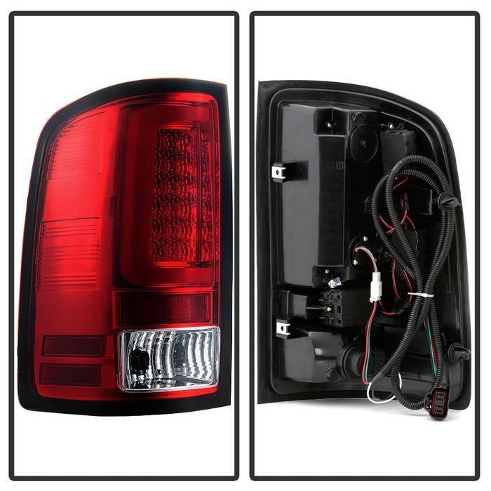 GMC Sierra 1500 07-13 2500HD/3500HD 07-14 Light Bar LED Tail Lights - Red Clear
