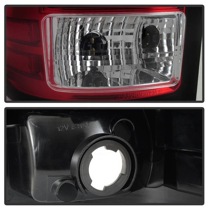 GMC Sierra 1500 07-13 2500HD/3500HD 07-14 Light Bar LED Tail Lights - Red Clear
