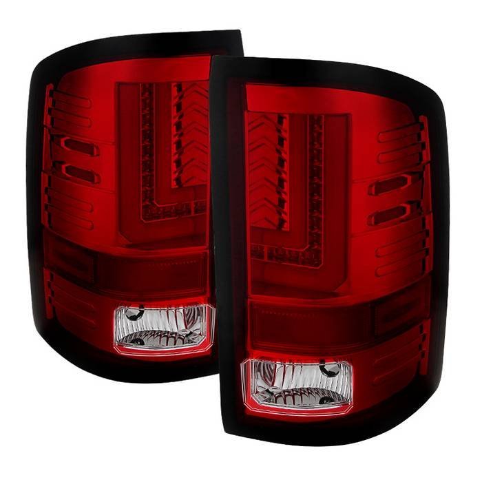 GMC Sierra 1500 14-18 2500HD/3500HD 15-19 LED Tail Lights - Red Clear