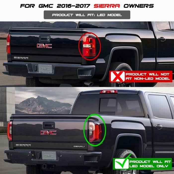GMC Sierra 1500 2016-2018/ Sierra 2500/3500 HD 2016-2019 LED Tail Lights - Black