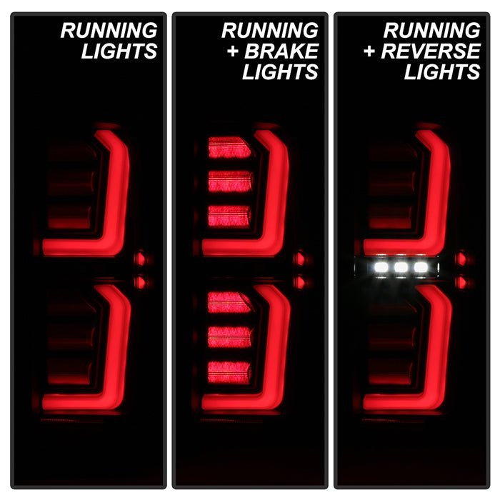 GMC Sierra 2019-2020 1500 Incandescent Bulb Model Only LED Tail Lights - Black