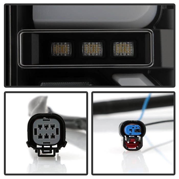 GMC Sierra 2019-2020 1500 Incandescent Bulb Model Only LED Tail Lights - Black Smoke