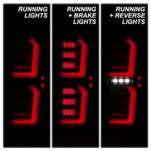 GMC Sierra 2019-2020 1500 Incandescent Bulb Model Only LED Tail Lights - Black Smoke - Image 9