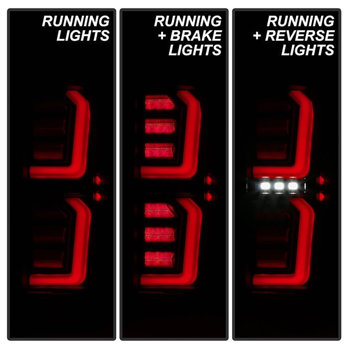 GMC Sierra 2019-2020 1500 Incandescent Bulb Model Only LED Tail Lights - Black Smoke