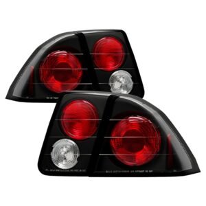 Honda Civic 01-05 4Dr Euro Style Tail Lights - Black - Image 1