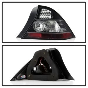 Honda Civic 04-05 2DR LED Tail Lights - Black - Image 2