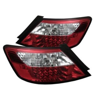 Honda Civic 06-08 2Dr LED Tail Lights - Red Clear - Image 1