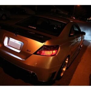 Honda Civic 06-08 2Dr LED Tail Lights - Red Clear - Image 2