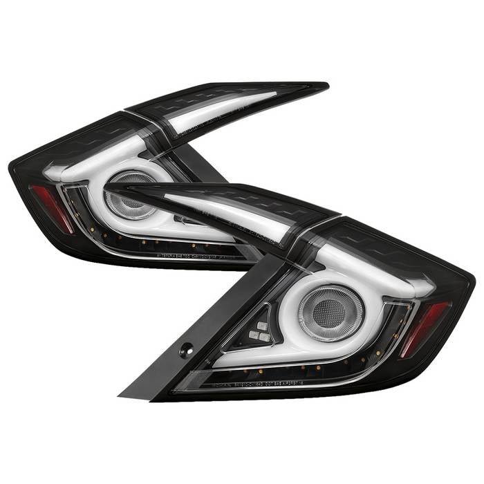 Honda Civic 2016 - 2019 4 Door Light Bar LED Tail Lights - Black