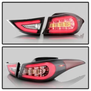 Hyundai Elantra 11-13 Light Bar LED Tail Lights - Black - Image 8