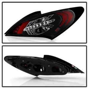 Hyundai Genesis 10-12 2Dr LED Tail Lights - Black - Image 2