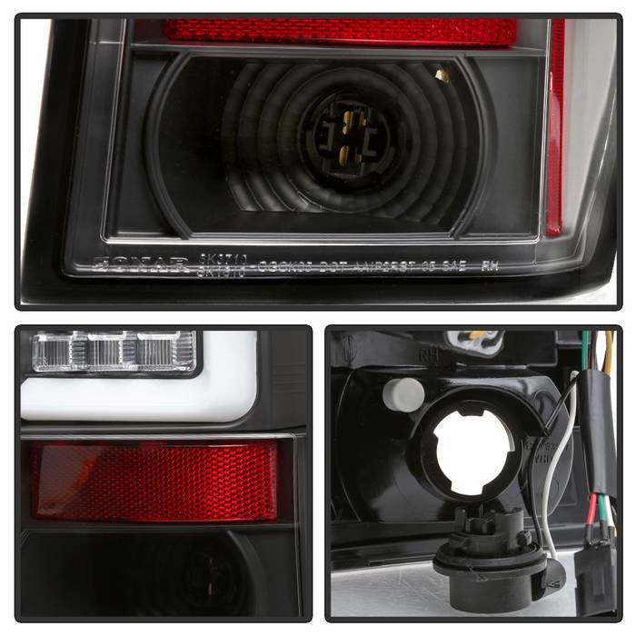 Jeep Grand Cherokee 05-06 Version 2 Light Bar LED Tail Lights - Black