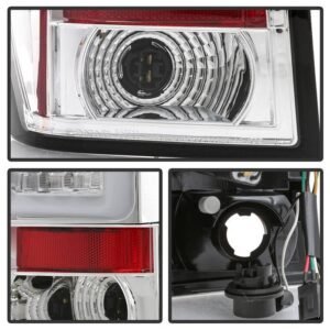 Jeep Grand Cherokee 05-06 Version 2 Light Bar LED Tail Lights - Chrome - Image 4