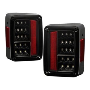 Jeep Wrangler (JK JKU) 07-18 LED Tail Lights - Black - Image 1