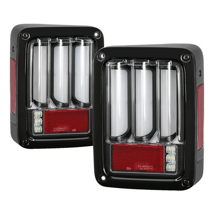 Jeep Wrangler (JK JKU) 07-18 Version 2 Light Bar Sequential Turn Signal LED Tail Lights - Black