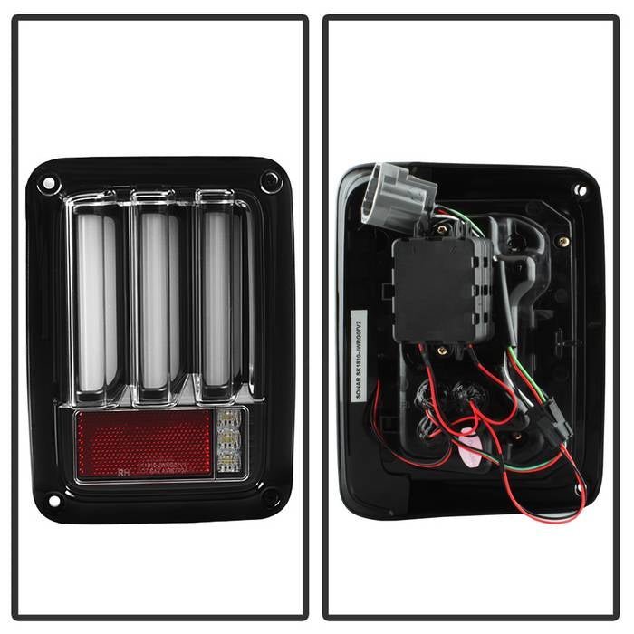 Jeep Wrangler (JK JKU) 07-18 Version 2 Light Bar Sequential Turn Signal LED Tail Lights - Black