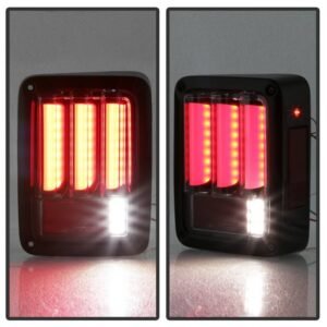 Jeep Wrangler (JK JKU) 07-18 Version 2 Light Bar Sequential Turn Signal LED Tail Lights - Black Smoke - Image 7