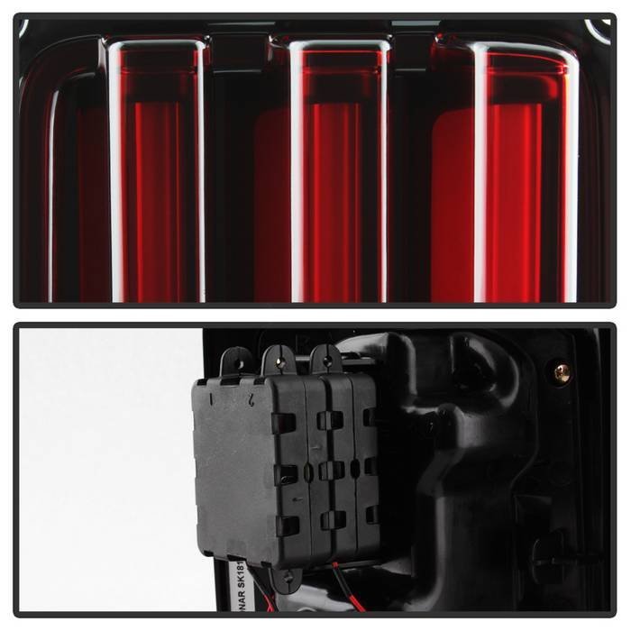 Jeep Wrangler (JK JKU) 07-18 Version 2 Light Bar Sequential Turn Signal LED Tail Lights - Red Clear