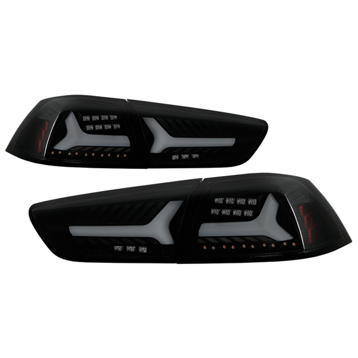 Mitsubishi Lancer / Evolution X 08-14 Version 2 LED Tail Lights - Black Smoke - Image 1
