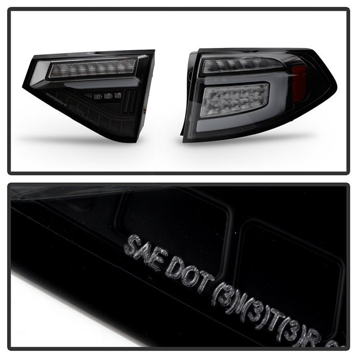 Subaru Impreza WRX 2008-2014 5Dr Hatchback Wagon LED Tail Lights - Sequential Signal - Black Smoke