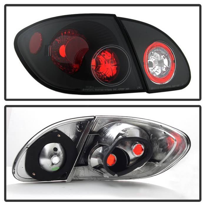 Toyota Corolla 03-08 Euro Style Tail Lights - Black