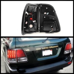 Toyota Land Cruiser 98-05 LED Tail Lights - Black - Image 3