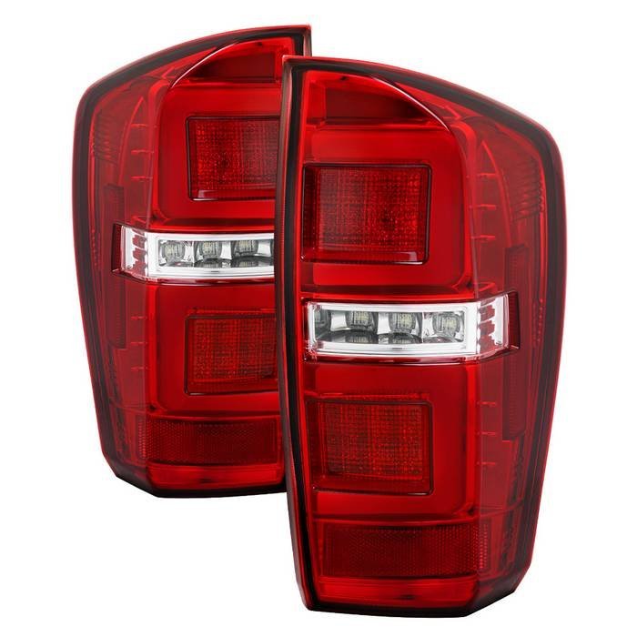 Toyota Tacoma 16-19 LED Tail Lights - Red Clear