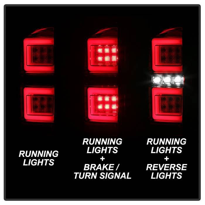 Toyota Tacoma 16-19 LED Tail Lights - Red Clear
