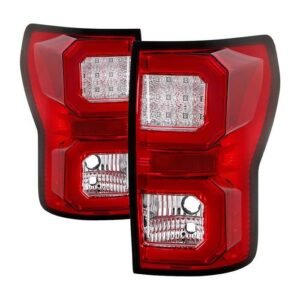 Toyota Tundra 07-13 Version 2 Light Bar LED Tail lights - Red Clear - Image 1