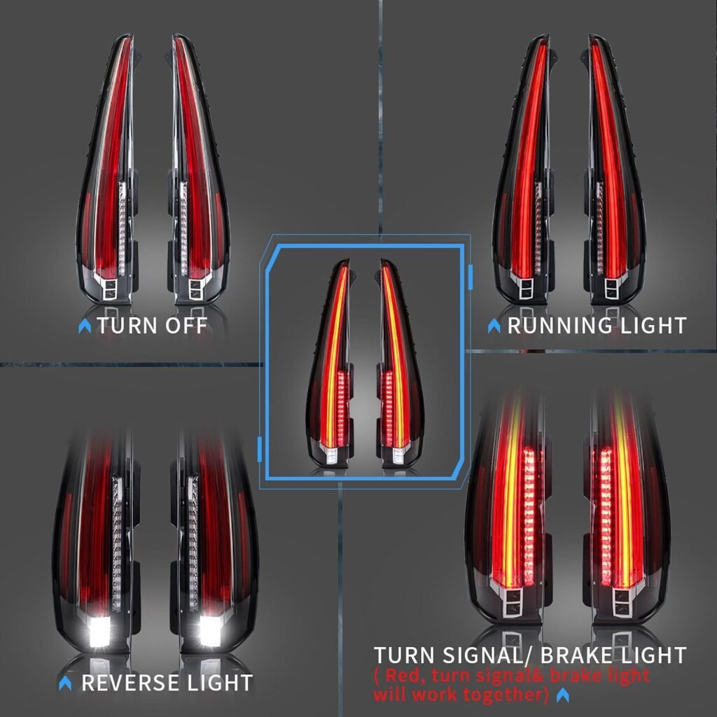 07-14 Cadillac Escalade 3th Gen (GMT900) Vland LED Tail Lights with Sequential Turn Signal