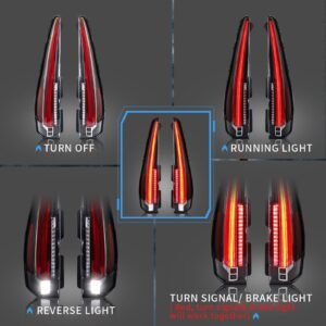 07-14 Cadillac Escalade 3th Gen (GMT900) Vland LED Tail Lights with Sequential Turn Signal - Image 11