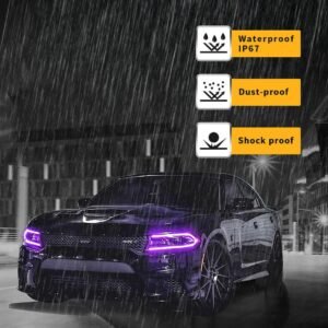 15-22 Dodge Charger 7th Gen (LD) Vland RGB Style Dual Beam Projector HeadLights Black - Image 5