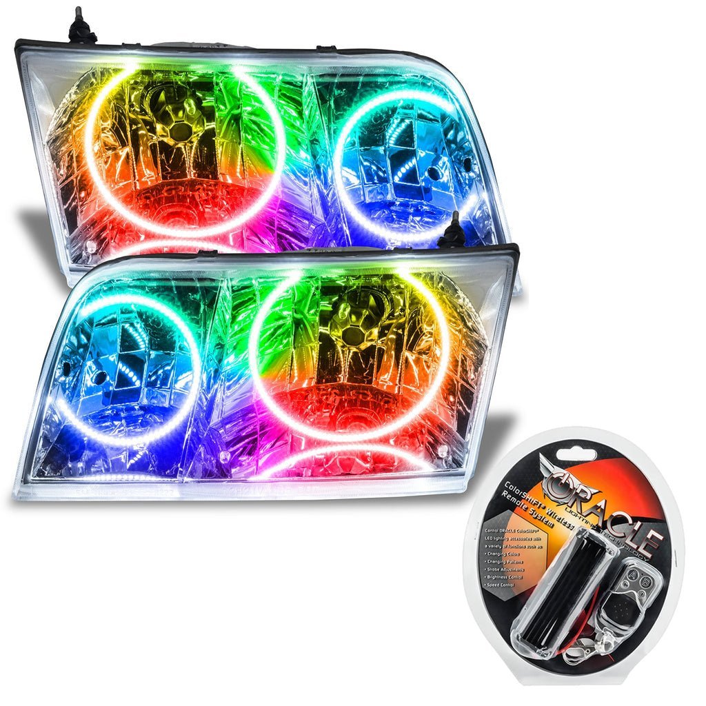 Oracle Lighting 1998-2011 Ford Crown Victoria Pre-assembled SMD Halo Headlights - Halogen - Chrome Housing