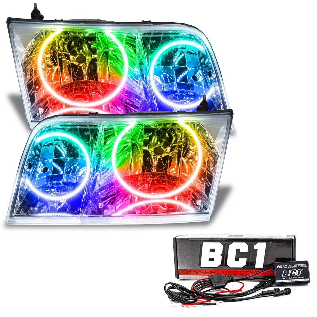 Oracle Lighting 1998-2011 Ford Crown Victoria Pre-assembled SMD Halo Headlights - Halogen - Chrome Housing