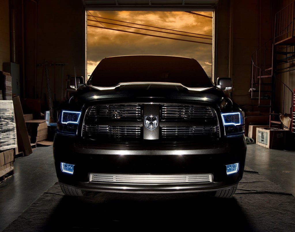 Oracle Lighting 2009-2018 Ram 1500 Sport Pre-assembled SMD Halo Headlights - Black Housing