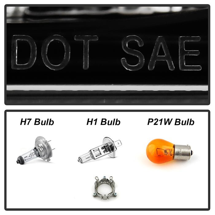 Audi A3 06-08 Projector Headlights Halogen Model Only - Black
