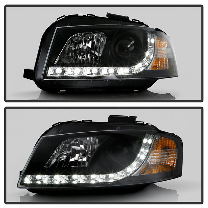 Audi A3 06-08 Projector Headlights Halogen Model Only - Black