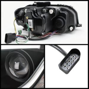 Audi A3 06-08 Projector Headlights Halogen Model Only - Black - Image 2