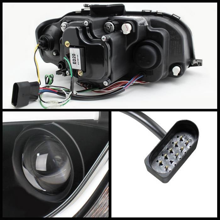 Audi A3 06-08 Projector Headlights Halogen Model Only - Black