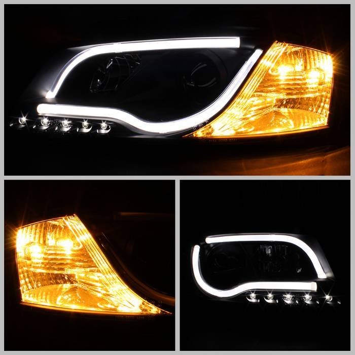Audi A3 06-08 Projector Headlights Halogen Model Only - Black