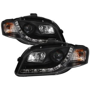 Audi A4 06-08 Projector Headlights Halogen Model Only - Black - Image 1