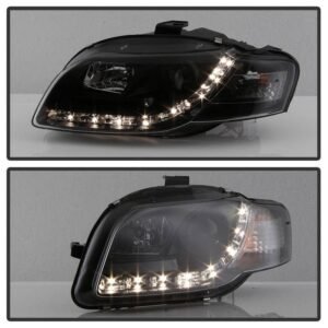 Audi A4 06-08 Projector Headlights Halogen Model Only - Black - Image 8